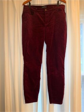 Talbots Deep Wine Velvet Flawless Five Pocket Jegging Pants - size 10 34”W